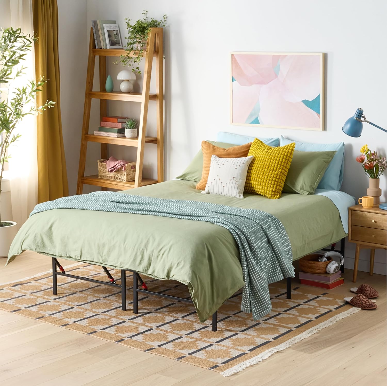 14-inch Metal Bed Frame with Under-Bed Storage – Queen