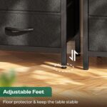 Bedside Table with Charging Station and Two Fabric Drawers