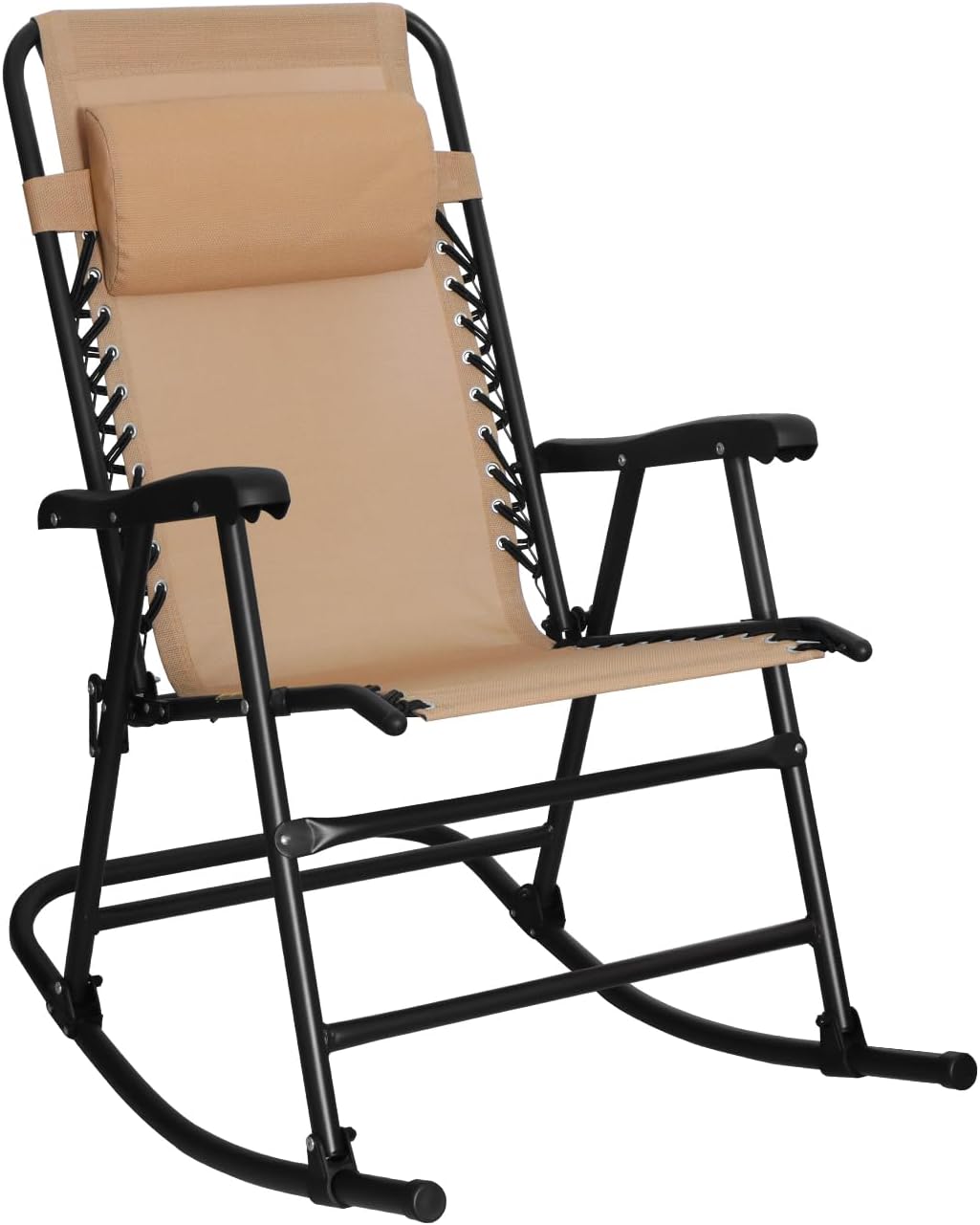 Folding Outdoor Rocking Chair with Headrest